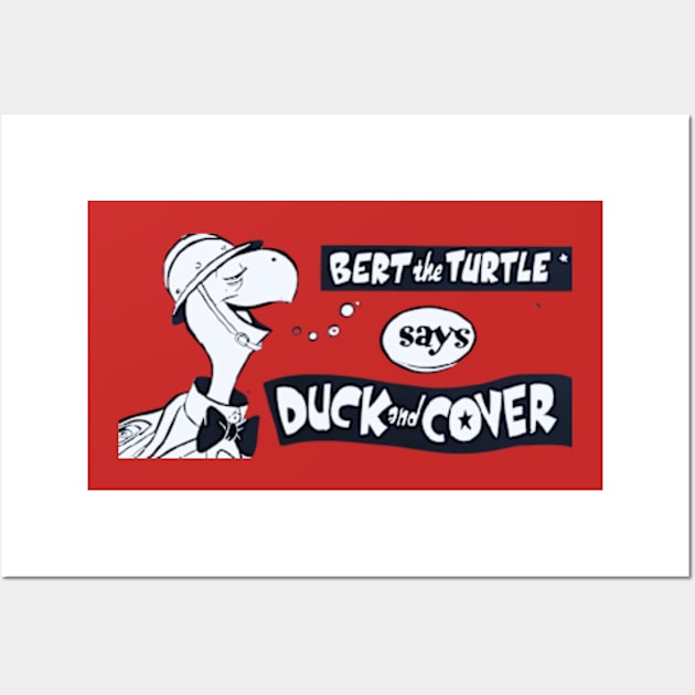 Bert the Turtle Says Duck and Cover 1960s Wall Art by Desert Owl Designs